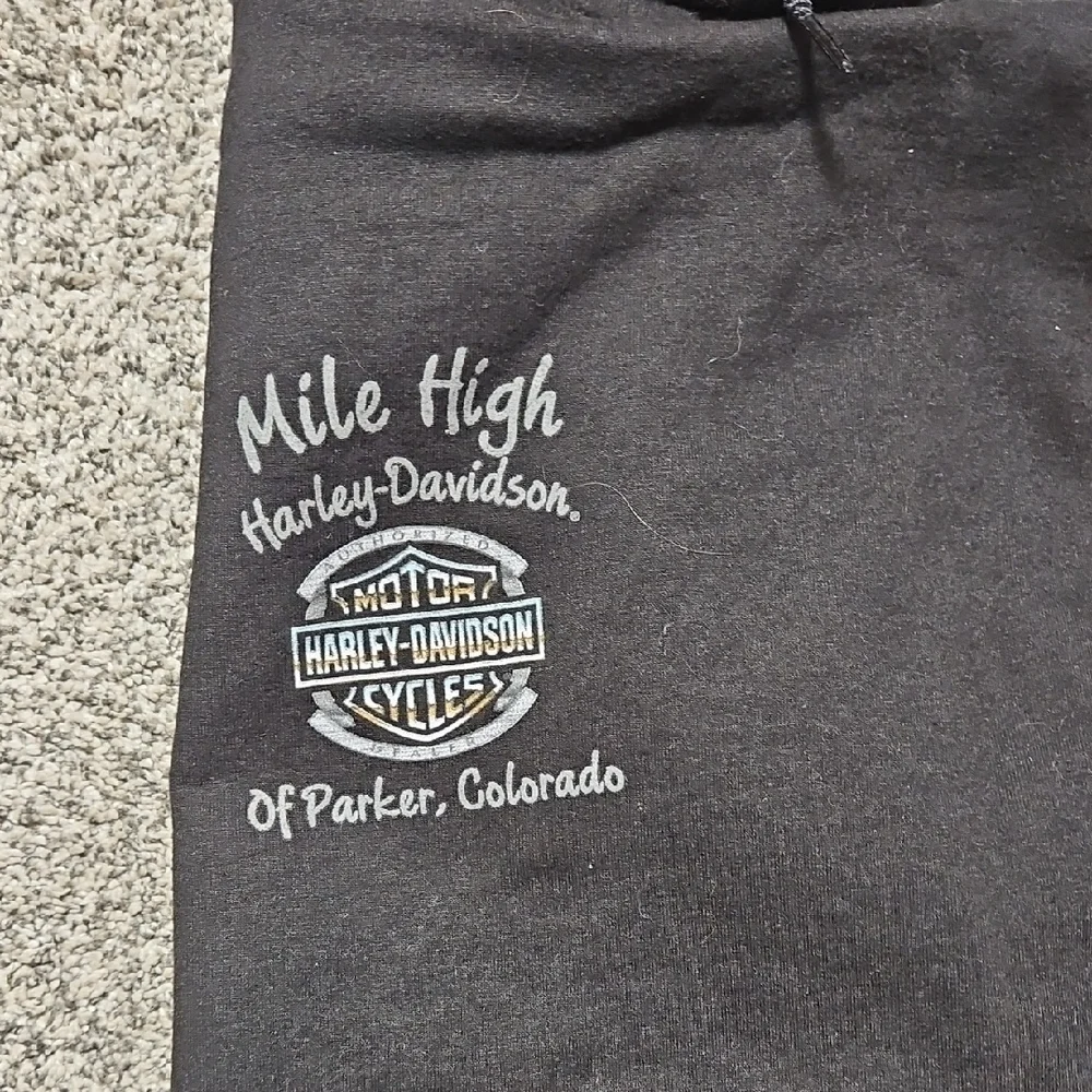 Harley-Davidson Black Hoodie with Red Rose - Picture 2 of 3